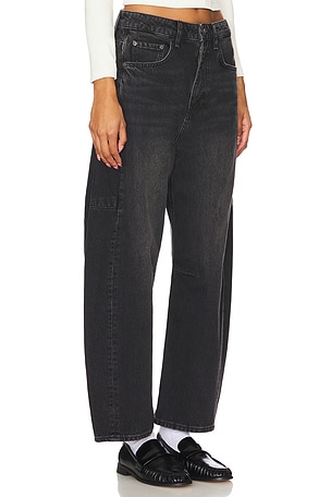 Rag & Bone Charlie High Rise Barrel in Black