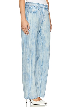 Rag & Bone Miramar Fleece Wide Leg in Denim-Light