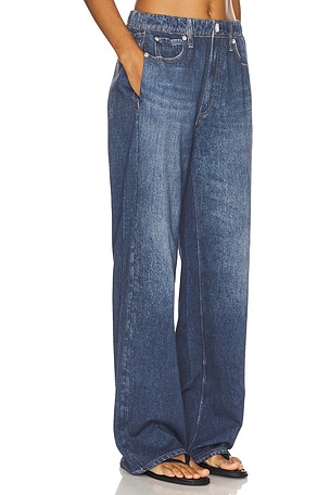 Rag & Bone Miramar Terry Wide Leg Jeans in Blue