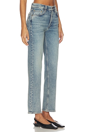 Rag & Bone Harlow Mid-Rise Ankle Straight Jeans in Blue. Size 34. Also