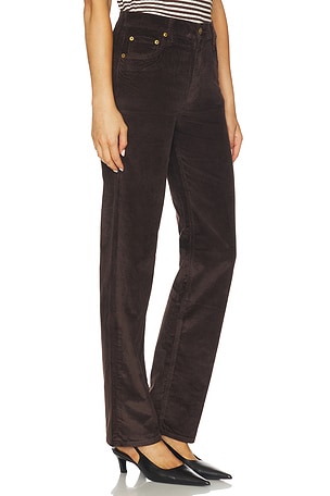 Rag & Bone Harlow Mid-Rise Straight Pant in Chocolate