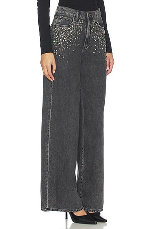 Rag & Bone Featherweight Sofie High-Rise Wide Leg Jeans in Black
