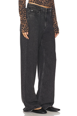Rag & Bone Featherweight Logan Wide Jeans in Black