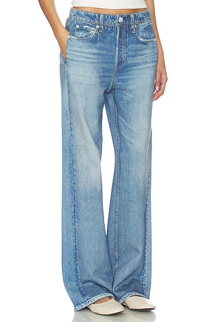 Rag & Bone Miramar Fleece Wide Leg Jeans Jeans in Blue