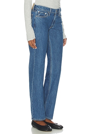 Rag & Bone Harlow Low Rise Full Straight Jeans in Blue