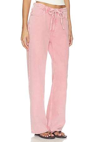 Rag & Bone Phoebe Drawstring Wide Pants in Pink