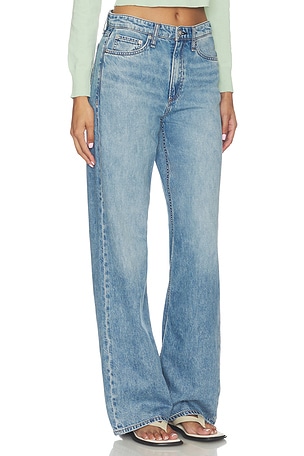 Rag & Bone Featherweight Logan Wide Jeans in Blue. Size 32. Also