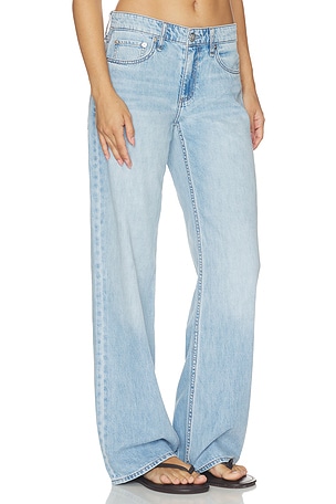 Rag & Bone Featherweight Cam Low Rise Full Straight Jeans in Blue