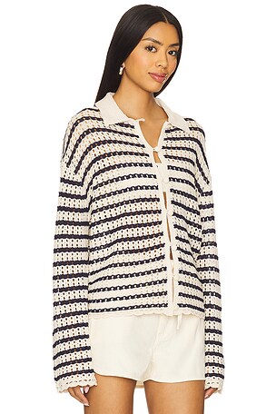 Rag & Bone GILET À RAYURES KHLOE in Ivory