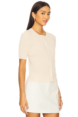 Rag & Bone Stacy Short Sleeve Cardigan in Cream