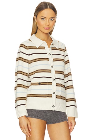 Rag & Bone Peggy Striped Oversized Cardigan in White