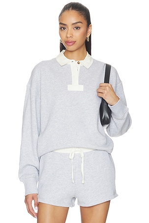 Vintage Terry Oversized Polo Sweatshirt in Rag & Bone