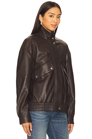 Rag & Bone Aria Leather Bomber in Brown
