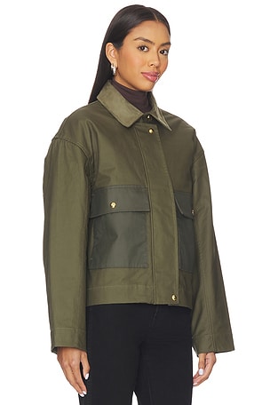 Rag & Bone Nonie 2-1 Cotton Jacket in Olive. Size XS. Also