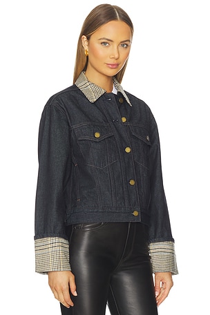Rag & Bone Harriet Denim Trucker Jacket in Blue. Size XS. Also