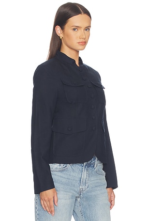 Rag & Bone Mercer Linen Blazer in Navy. Size 0. Also