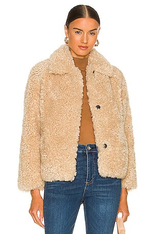 Rag & Bone Hesper Faux Fur Coat in Beige | REVOLVE