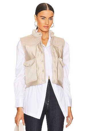 Rag & Bone Erica Puffer Vest in Taupe | REVOLVE