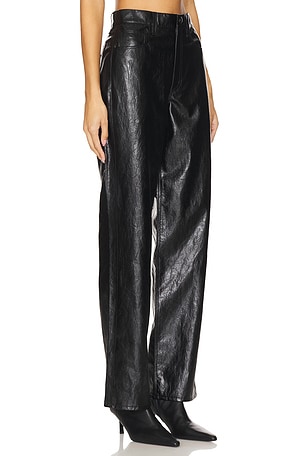 Rag & Bone Shea Faux Leather Foil Pant in Black