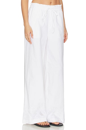 Rag & Bone Marin Embroidered Pant in White. Size M. Also