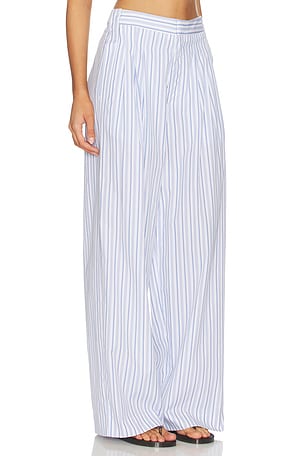 Rag & Bone Chappell Stripe Poplin Pant in Baby Blue. Size 0. Also
