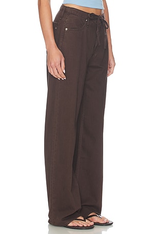 Rag & Bone Featherweight Phoebe Drawstring Wide Leg Pant in Brown