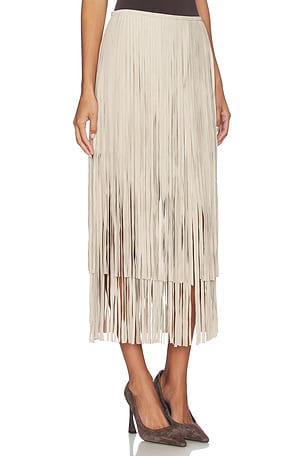 Rag & Bone Jasmine Fringe Skirt in Beige