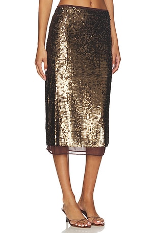 Rag & Bone Lucy Sequin Skirt in Metallic Bronze. Size XS. Also