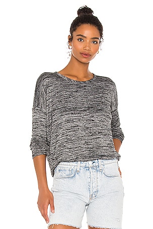 Rag Bone The Knit Long Sleeve Tee in Black Heather REVOLVE