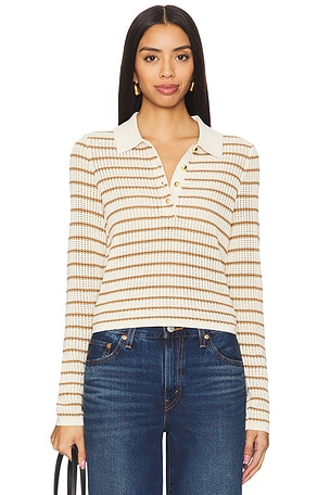 Viola Stripe Long Sleeve Polo Rag & Bone