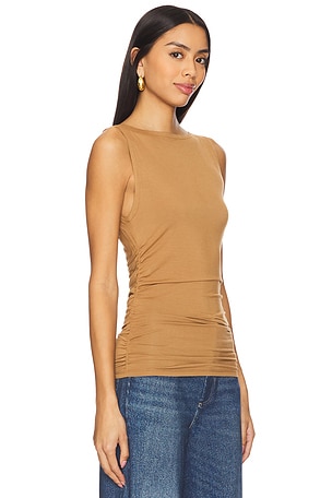 Rag & Bone Luca Shirred Tank in Tan