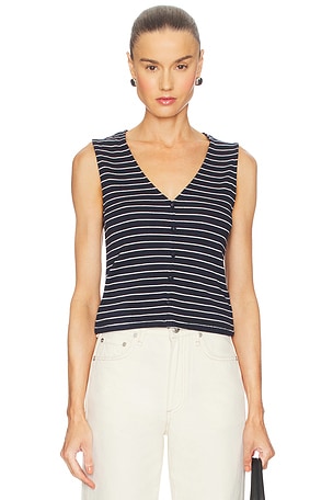 Knit Stripe Button Up Tank Top Rag & Bone