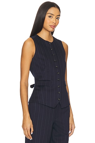 Rag & Bone Irina Ponte Long Vest in Navy