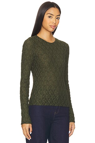 Rag & Bone Ellie Lace Long Sleeve Tee in Army