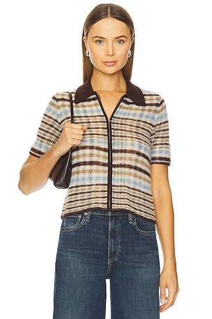 Leva Short Sleeve Zip Polo Sweater Rag & Bone
