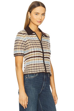 Rag & Bone Leva Short Sleeve Zip Polo Sweater in Ivory. Size XS. Also