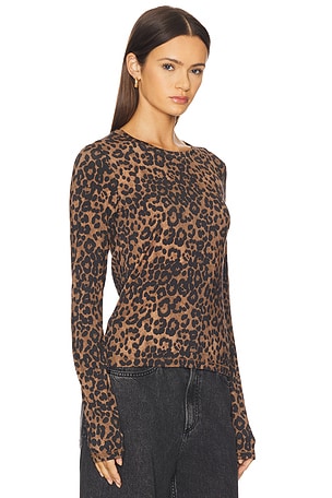 Rag & Bone Luca Printed Long Sleeve in Brown. Size XS. Also