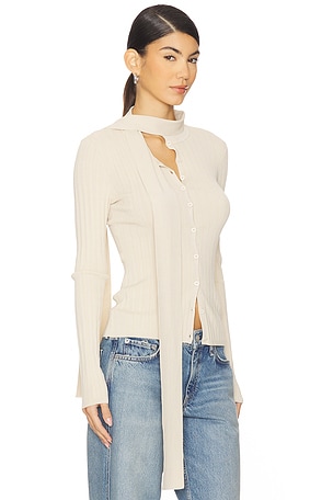 Rag & Bone Gianna Button Up Top in Beige