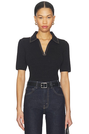 Caterina Faux Leather Zip Polo Rag & Bone