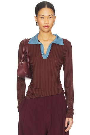 Natalia Colorblock Long Sleeve Polo Rag & Bone