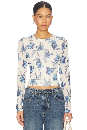 Yana Printed Mesh Long Sleeve Tee Rag & Bone