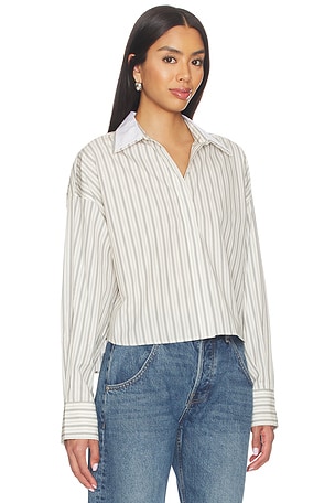 Rag & Bone Marin Stripe Layered Shirt in Cream