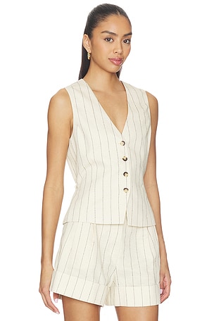 Rag & Bone Paulette Stripe Vest in Beige