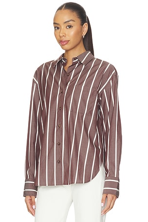 Rag & Bone Connie Stripe Shirt in Brown
