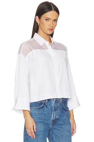 Rag & Bone Elly Short Sleeve Shirt in White