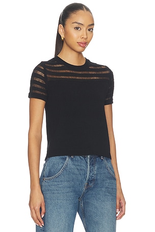 Rag & Bone Britt Short Sleeve Crew in Black