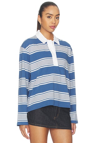 Rag & Bone Kelly Stripe Polo Long Sleeve in Multi