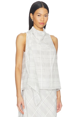 Rag & Bone Adela Plaid Top in White. Size L. Also