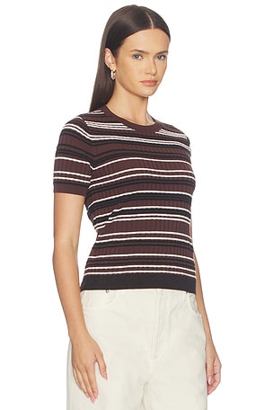 Rag & Bone Karina Stripe Short Sleeve in Brown