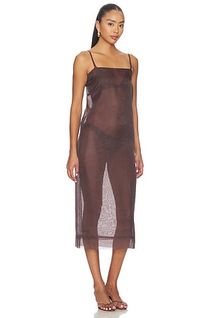 RENGGLI Organza Cami Dress in Brown